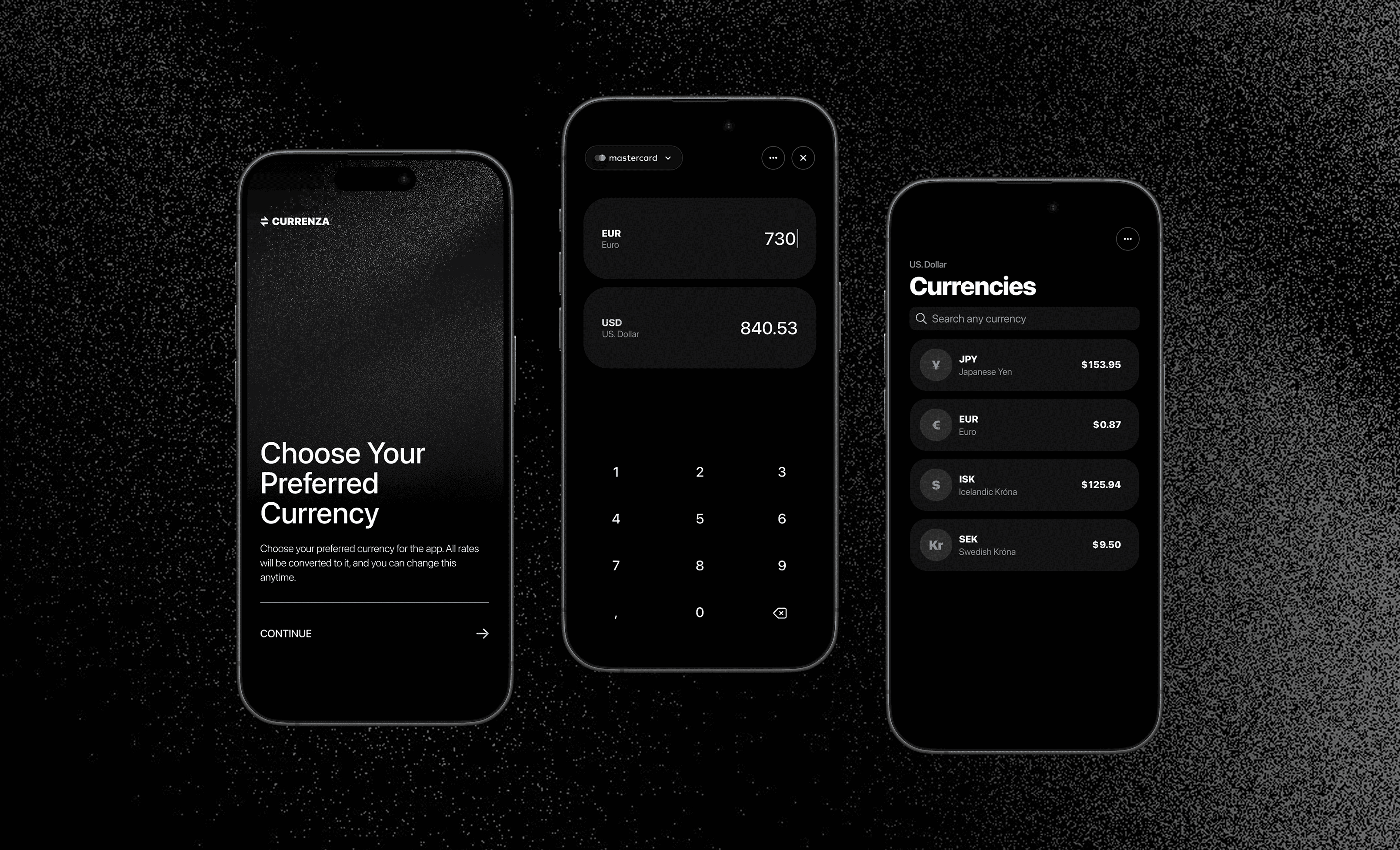 Currenza: Einfalt app til að fylgjast með gengi gjaldmiðla í rauntíma.